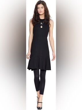 Ralph Lauren Women's Sleeveless Drop-Waist Flare Dress (S) Black